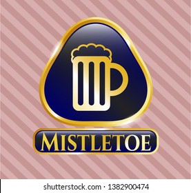  Shiny badge with beer jar icon and Mistletoe text inside