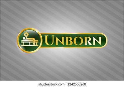  Shiny badge with bench press icon and Unborn text inside