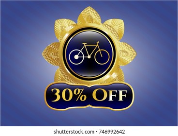  Shiny badge with bike icon and 30 percent Off text inside