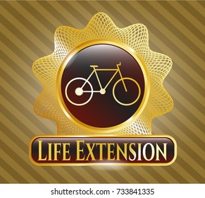  Shiny badge with bike icon and Life Extension text inside