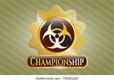  Shiny badge with biohazard icon and Championship text inside