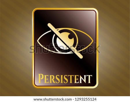  Shiny badge with blind icon and Persistent text inside