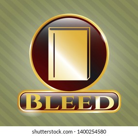  Shiny badge with book icon and Bleed text inside