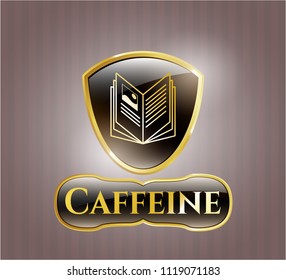  Shiny badge with book icon and Caffeine text inside