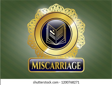  Shiny badge with book icon and Miscarriage text inside