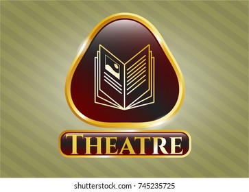  Shiny badge with book icon and Theatre text inside