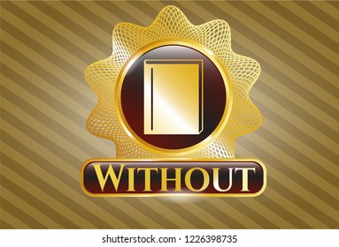  Shiny badge with book icon and Without text inside