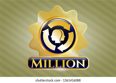  Shiny badge with brain storm icon and Million text inside