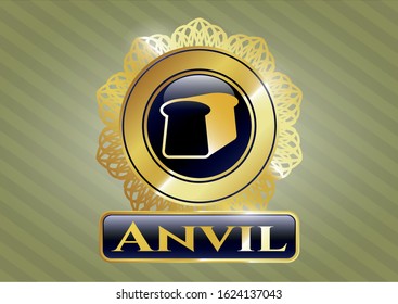  Shiny badge with bread icon and Anvil text inside