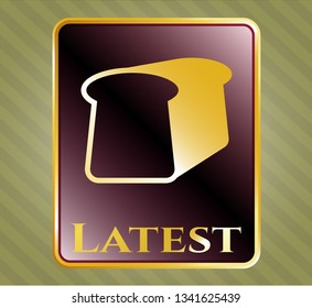  Shiny badge with bread icon and Latest text inside