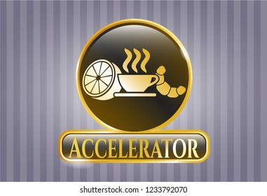 Shiny badge with breakfast  icon and Accelerator text inside