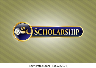  Shiny badge with breakfast  icon and Scholarship text inside