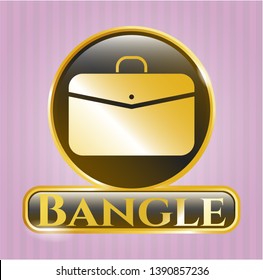  Shiny badge with business briefcase icon and Bangle text inside