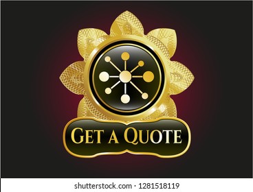  Shiny badge with business network icon and Get a Quote text inside