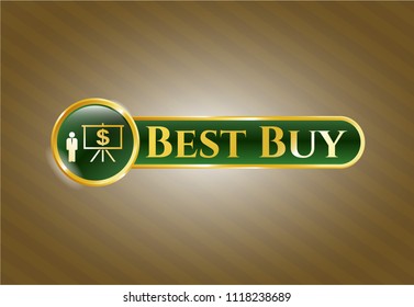  Shiny badge with business presentation icon and Best Buy text inside