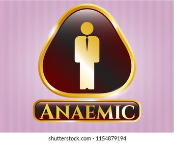  Shiny badge with businessman icon and Anaemic text inside