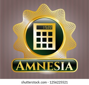  Shiny badge with calculator icon and Amnesia text inside
