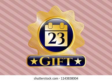  Shiny badge with calendar icon and Gift text inside