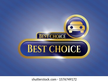  Shiny badge with car seen from front icon and Best Choice text inside