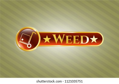  Shiny badge with cargo icon and Weed text inside