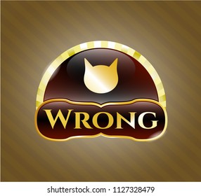  Shiny badge with cat face icon and Wrong text inside