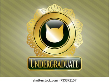  Shiny badge with cat face icon and Undergraduate text inside