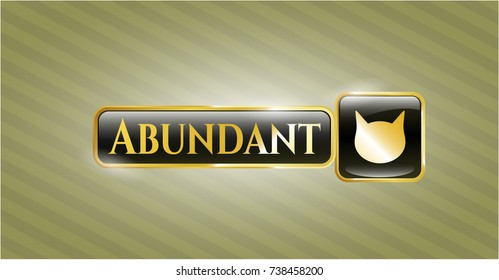  Shiny badge with cat face icon and Abundant text inside