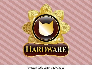  Shiny badge with cat face icon and Hardware text inside