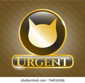  Shiny badge with cat face icon and Urgent text inside