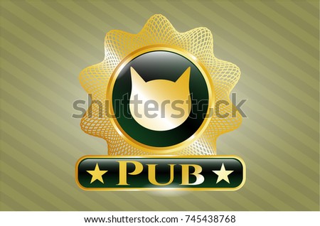  Shiny badge with cat face icon and Pub text inside