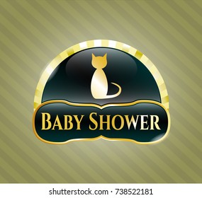  Shiny badge with cat icon and Baby Shower text inside