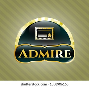  Shiny badge with certificate icon and Admire text inside