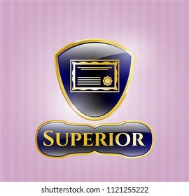  Shiny badge with certificate icon and Superior text inside
