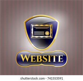  Shiny badge with certificate icon and Website text inside