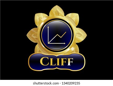  Shiny badge with chart icon and Cliff text inside