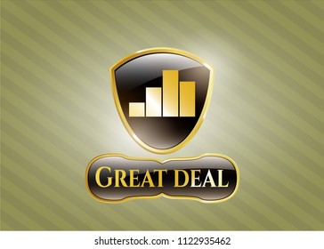  Shiny badge with chart icon and Great Deal text inside