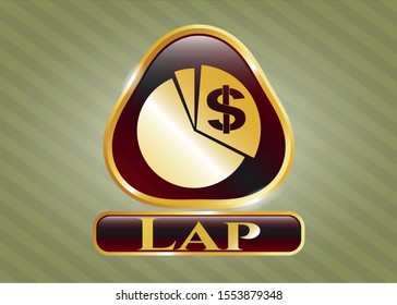  Shiny badge with chart icon and Lap text inside