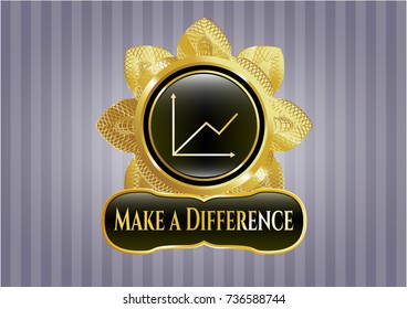  Shiny badge with chart icon and Make a Difference text inside