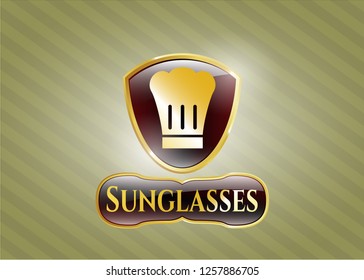  Shiny badge with chef hat icon and Sunglasses text inside