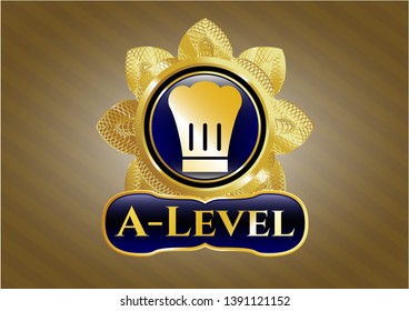  Shiny badge with chef hat icon and A-Level text inside