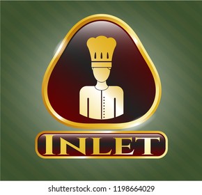  Shiny badge with chef icon and Inlet text inside