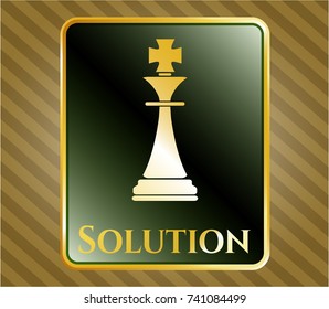  Shiny badge with chess king icon and Solution text inside