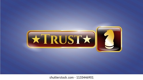  Shiny badge with chess knight icon and Trust text inside