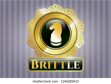  Shiny badge with chess knight icon and Brittle text inside