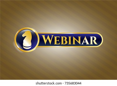  Shiny badge with chess knight icon and Webinar text inside