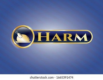  Shiny badge with chicken dish icon and Harm  text inside
