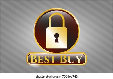  Shiny badge with closed lock icon and Best Buy text inside