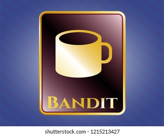  Shiny badge with coffee cup icon and Bandit text inside