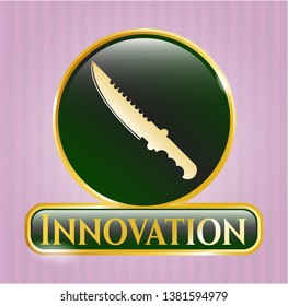  Shiny badge with combat knife icon and Innovation text inside