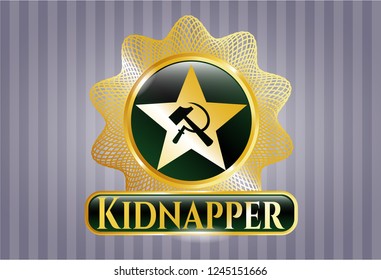  Shiny badge with communism icon and Kidnapper text inside